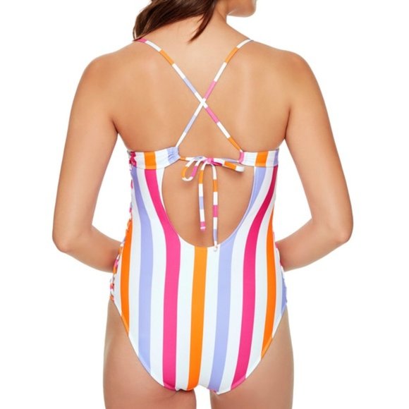 Salt + Cove Striped Side-Lace One-Piece Swimsuit - Picture 4 of 4